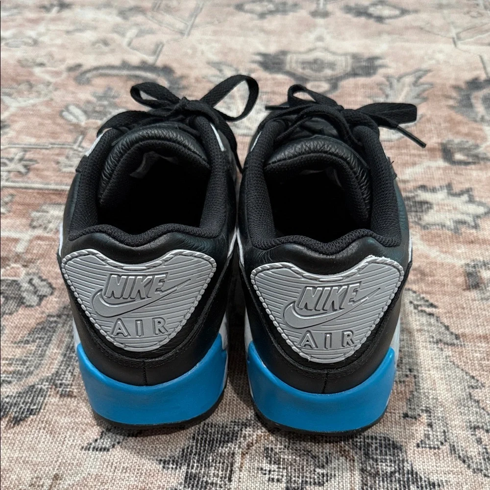 NEVER WORN Nike Men's AirMax 90 Black, Light Grey and Teal Sneakers - Picture 3 of 12